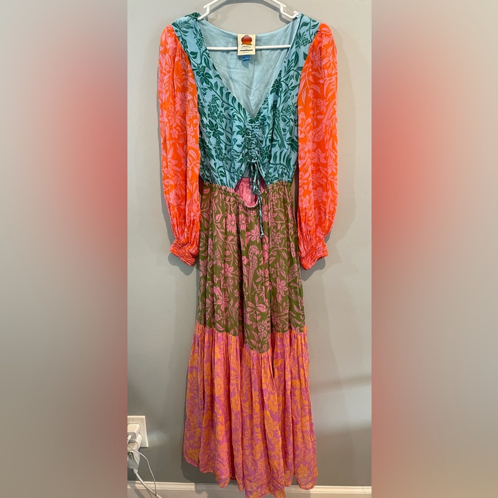 Farm Rio Colorblock Printed Maxi Dress - Picture 8 of 14